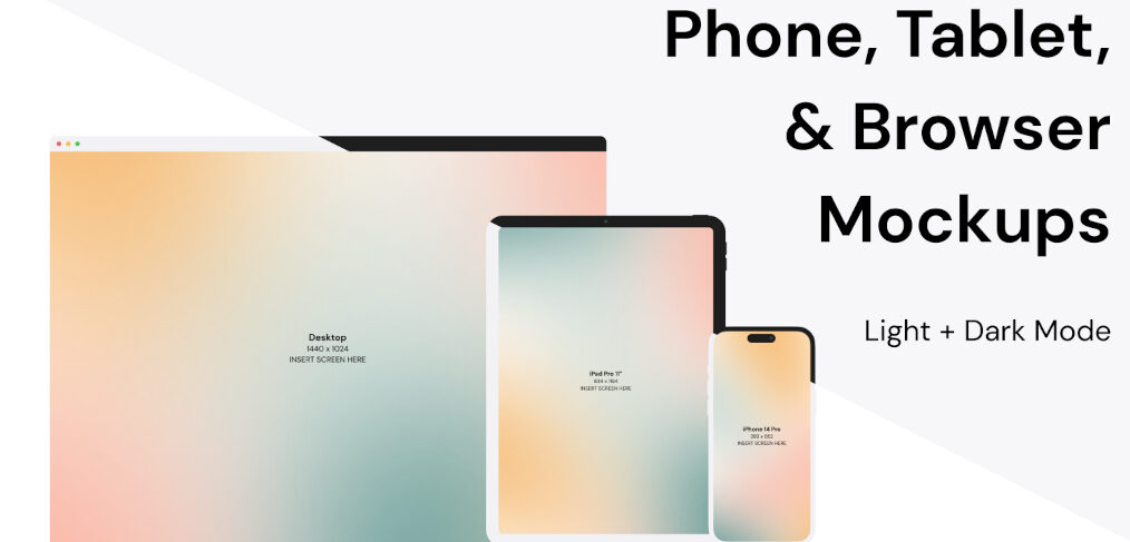 23 Flat Design Device Mockups