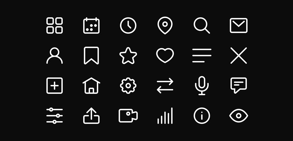 24 minimalistic free Figma icons