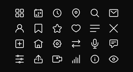 24 minimalistic free Figma icons