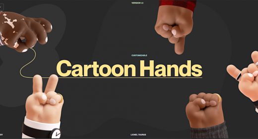 3D cartoon hands Figma illustrations