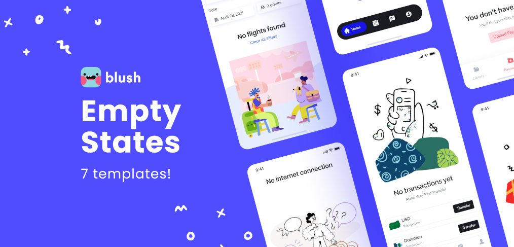 7 empty states Figma templates