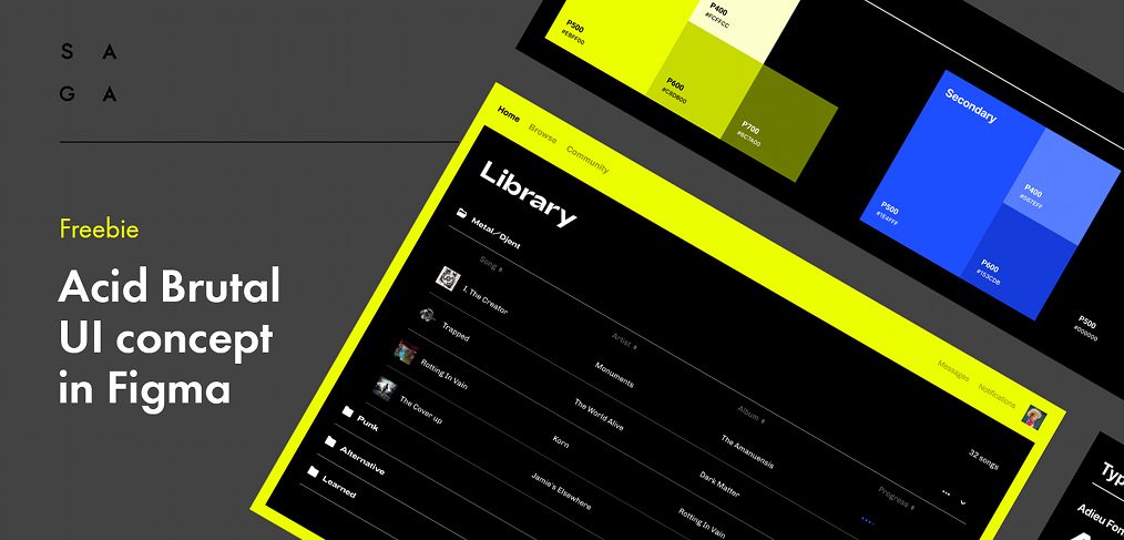 Acid Brutal - Music Figma UI kit