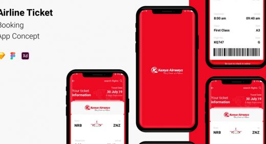 Airline ticket app booking for Figma