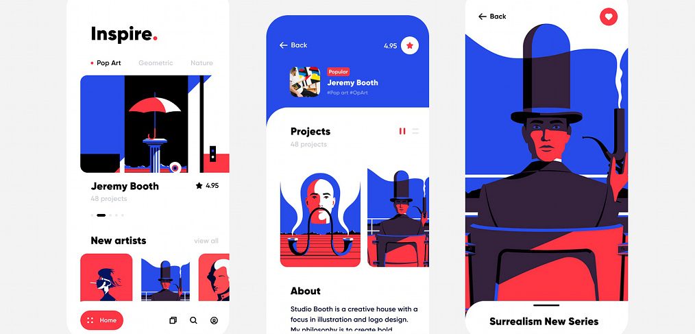 Art inspiration Figma app concept