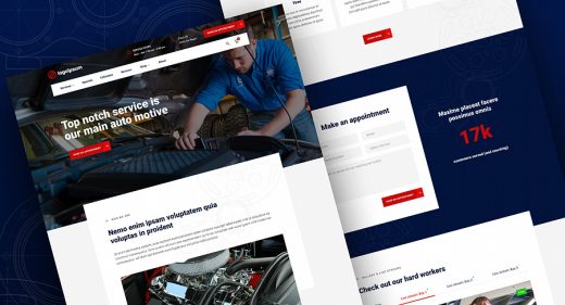 Auto repair Figma homepage template