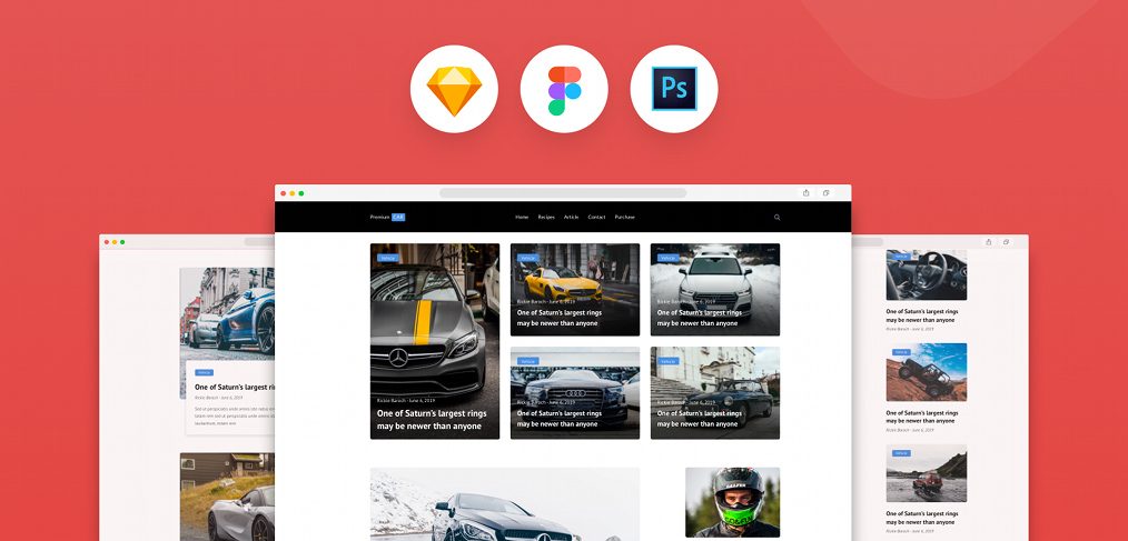 Car blog template for Figma