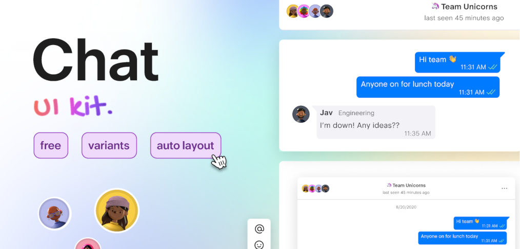 Chat UI kit for Figma