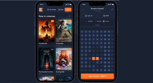 Cinema booking Figma app template