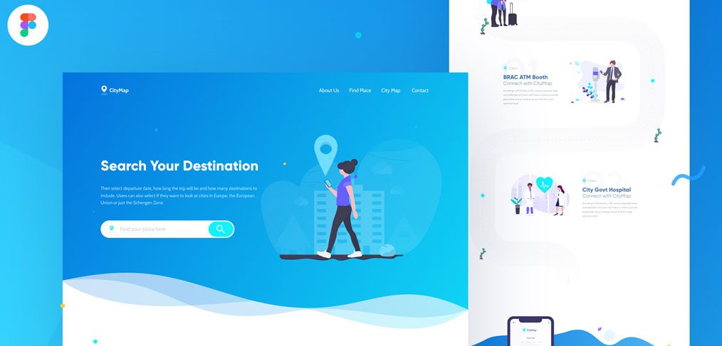Citymap Figma landing page template