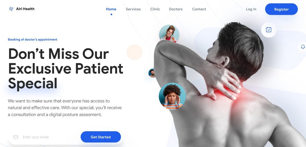 Clinic website Figma template