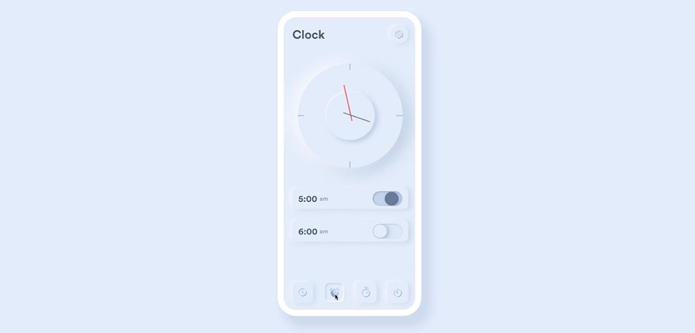 Clock app Figma prototype