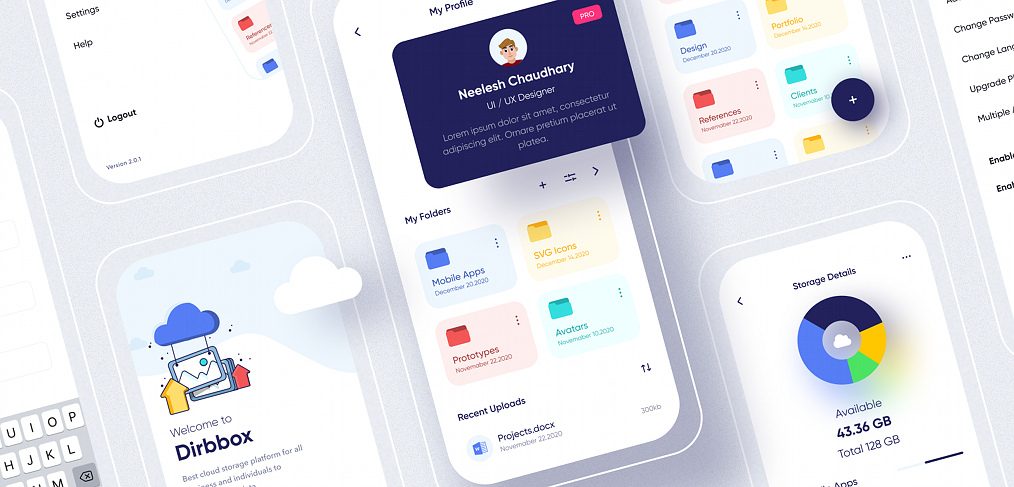 Cloud storage Figma app template