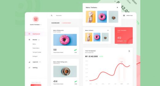 Colorful admin dashboard for Figma