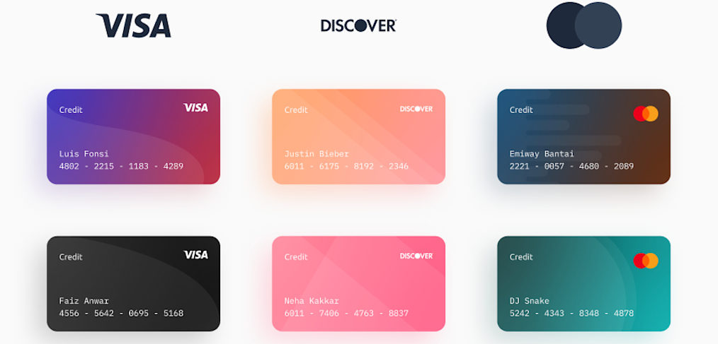 Credit cards mockups for Figma