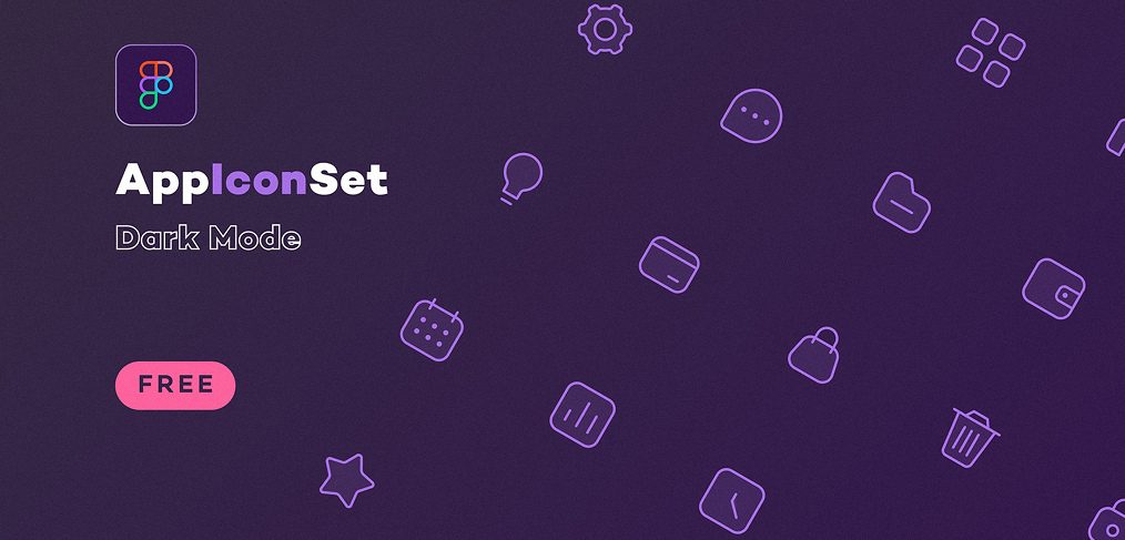Dark mode free Figma icon set