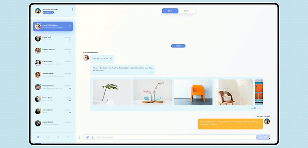 Desktop Chat app Figma UI screen