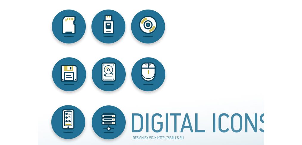 Digital Data Mini Icon Set