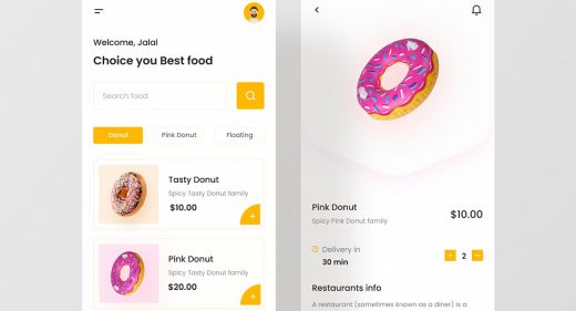 Donuts delivery app Figma concept