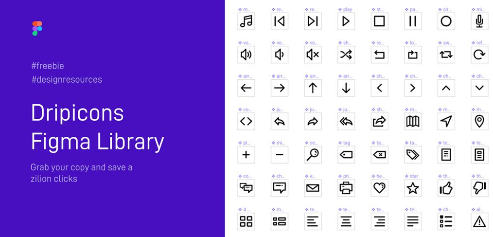 Dripicons Figma free icon set