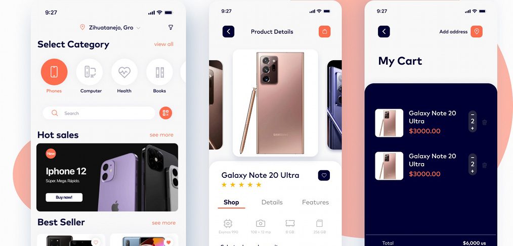 Ecommerce mobile Figma template