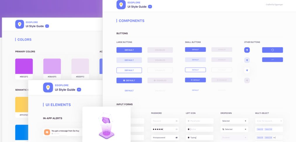 Eggplore - Free UI Styleguide