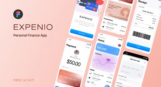 Expenio - Free Figma finance UI kit