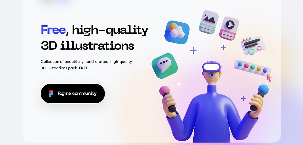 Figma 3D free illustration pack