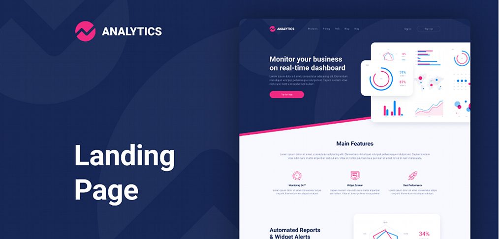 Figma Analytics landing page template