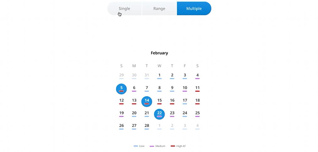 Figma calendar component