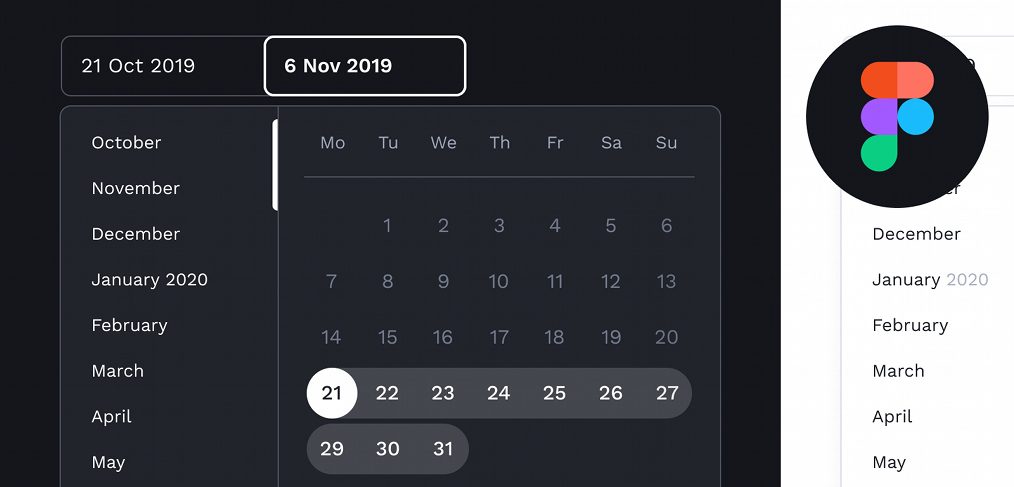 Figma calendar widget UI