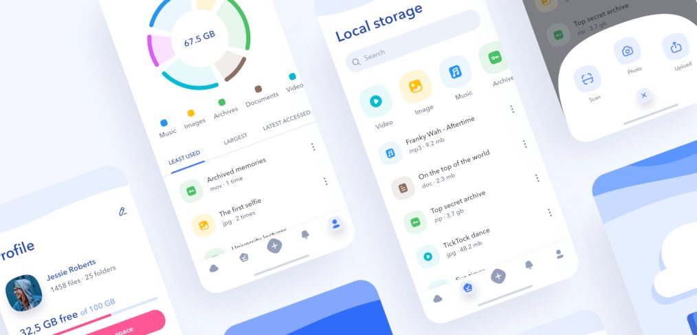 Figma cloud storage app template