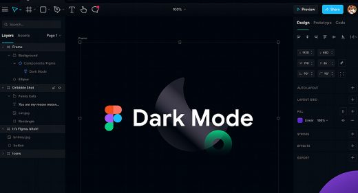 Figma dark mode exploration