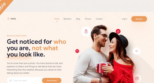 Figma dating site landing template