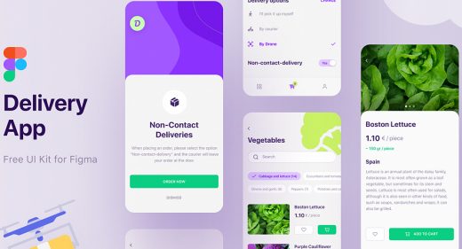 Figma delivery app UI kit