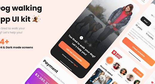 Figma dog walking app UI kit