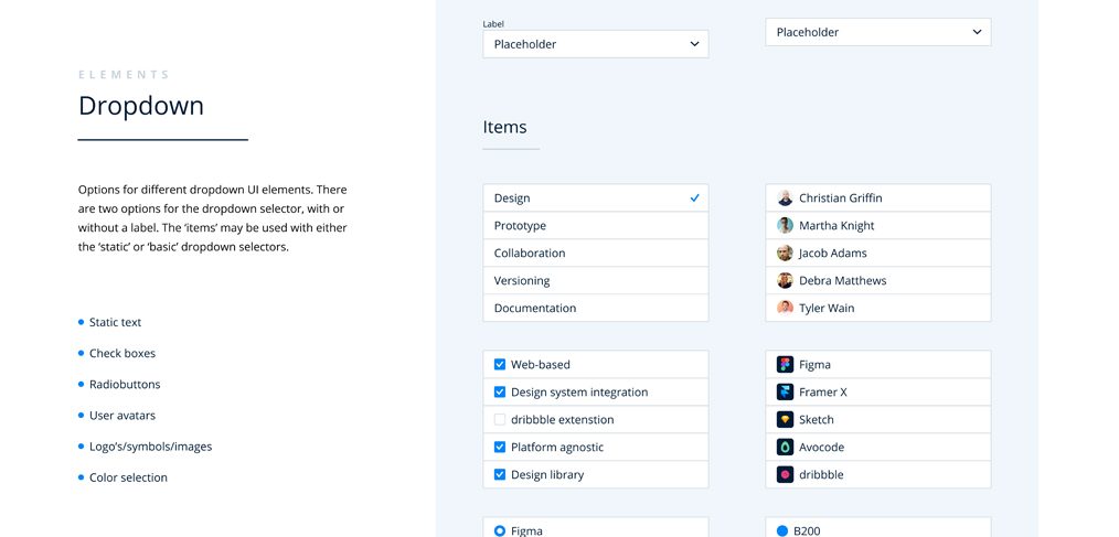 Figma Dropdown form fields element