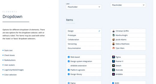 Figma Dropdown form fields element