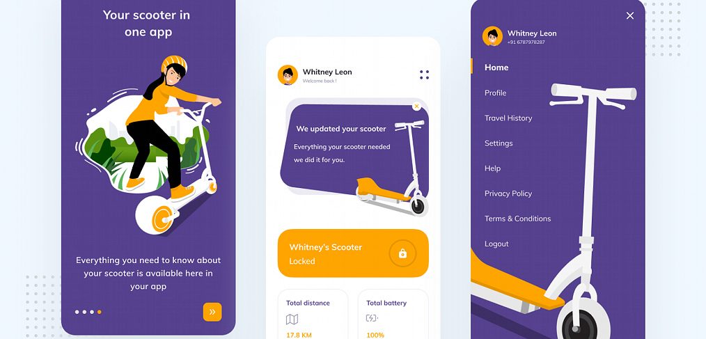 Figma E-scooter dasboard concept