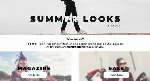 Figma fashion landing page