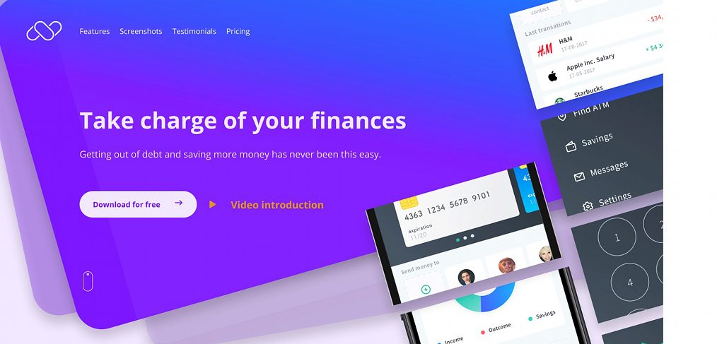 Figma finance landing page template