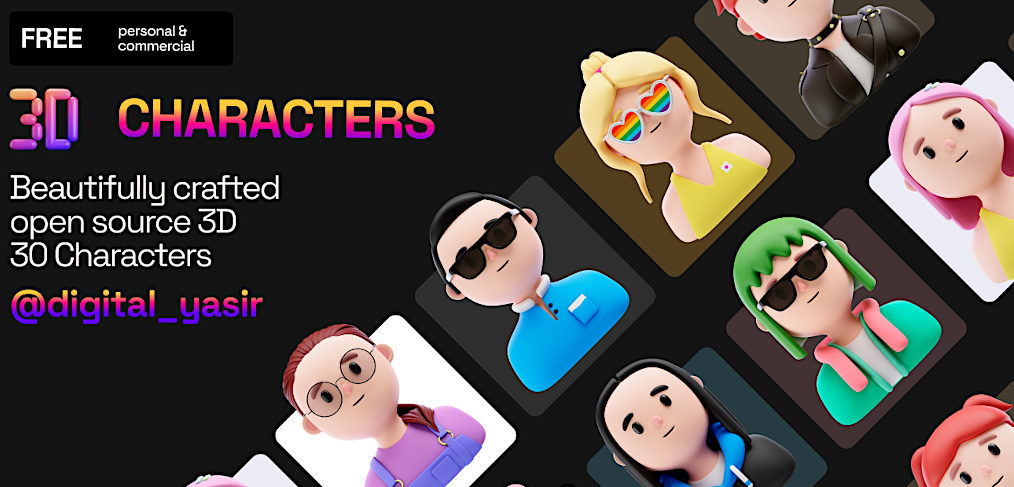 Figma free 3D user characters