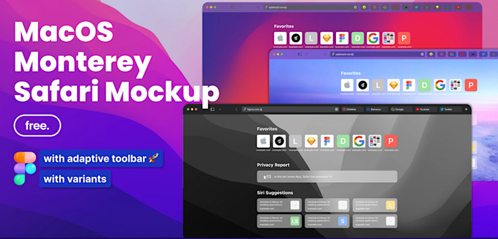 Figma Safari Mockup (MacOS Monterey)