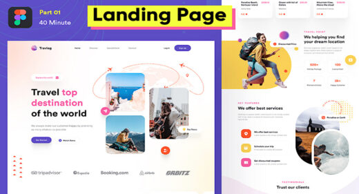 Figma travel landing page template