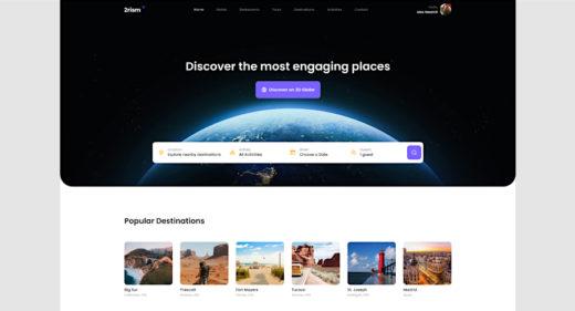 Figma travel website template