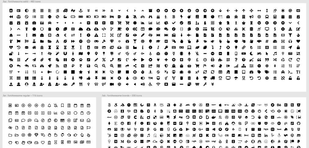 Font Awesome 5 Free Figma icon set