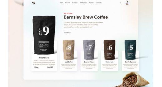 Free coffee lover landing page for Figma