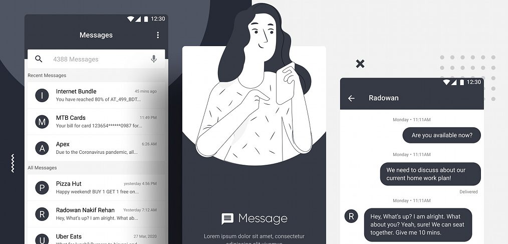 Free Figma Android messaging app