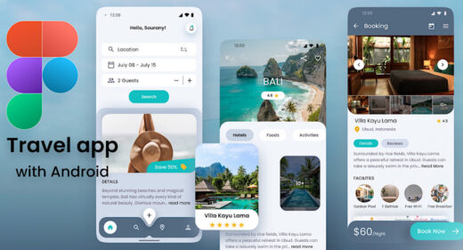 Free Figma Android travel app template