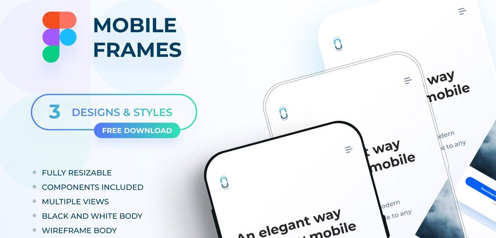 Free Figma flat mobile mockups