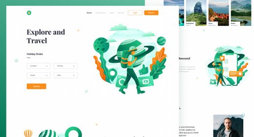 Free Figma website travel template